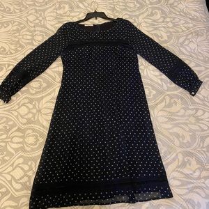 Dark blue polka dot dress